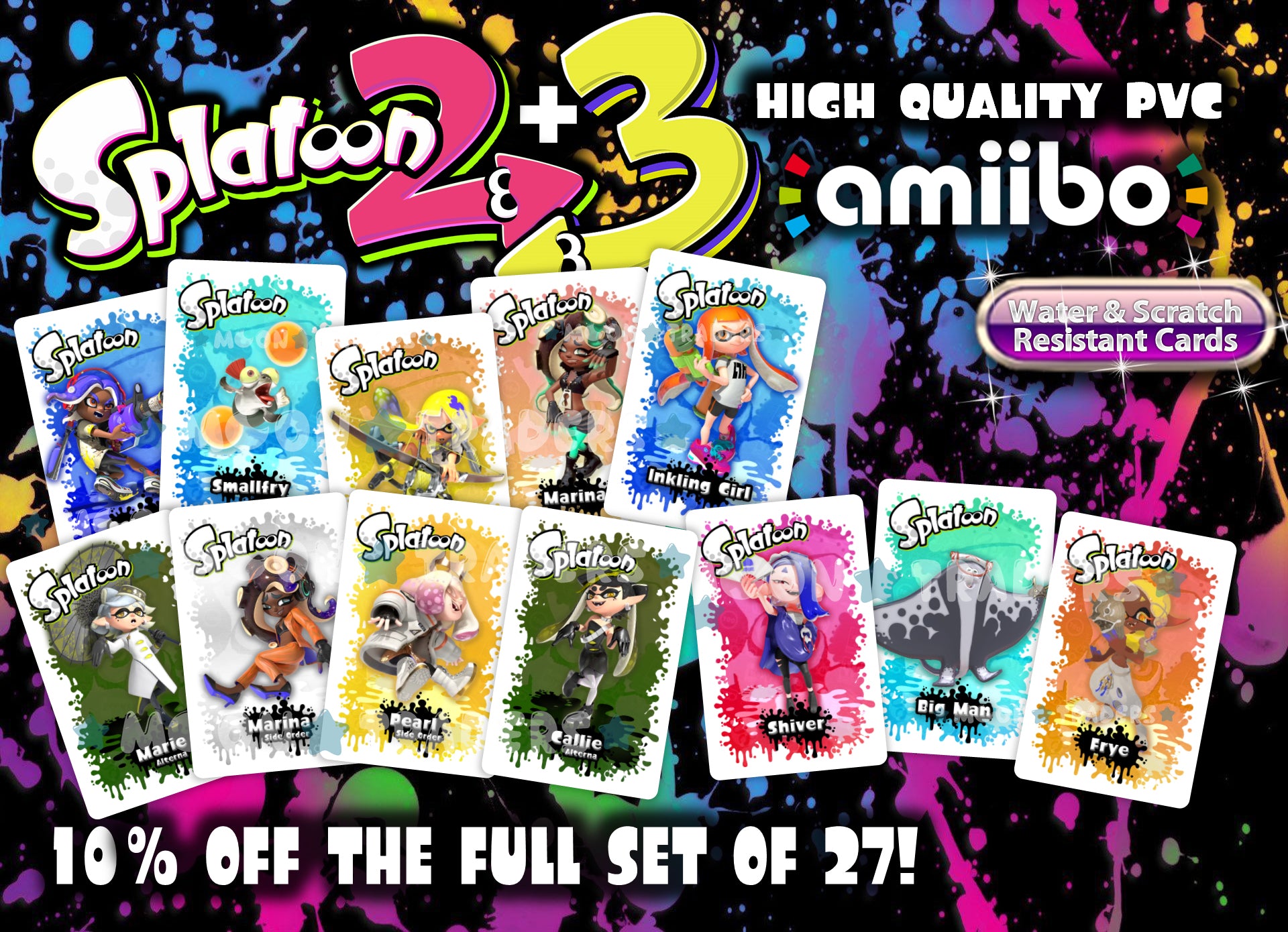 Splatoon 3 + Splatoon 2 Amiibo Cards ShopMoonTraders Splatoon 3 + Splatoon 2 Amiibo Cards ShopMoonTraders